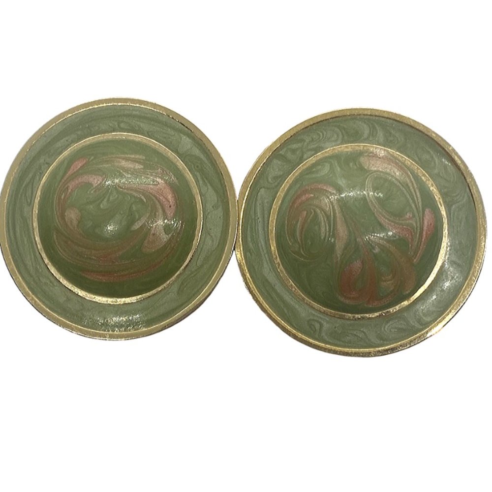 Vintage Dreamy Green Finger Painting Earrings